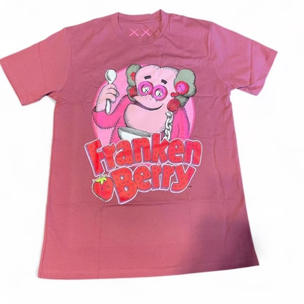 Kaws x Frankenberry Tee, Mens Pink